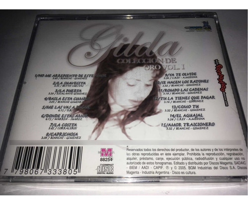 Gilda Colección De Oro Vol 1 Cd Nuevo Original Cerrado