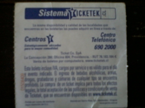 Entrada Ticket Lady Gaga - Born This Way Ball - Nov -2012