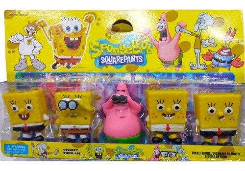 Muñeco Bob Esponja Y Patricio X 5 Unidades 