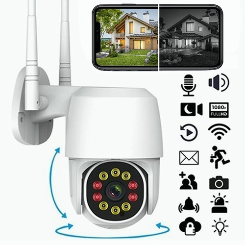 Cámara De Seguridad Ip Wifi Full Hd 10 Led 1080p Con Alarma