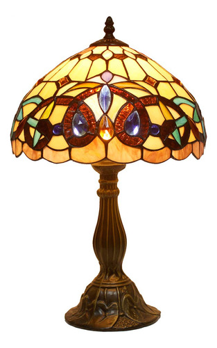 Werfactory Tiffany - Lámpara De Mesa Estilo Vitral Serenid.