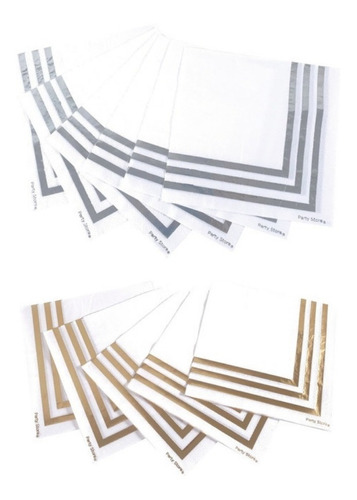 Servilletas De Papel Plateado Dorado  X12u Michaels C