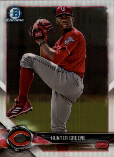 Bowman Draft Bdc-58 Cromo 2018 Hunter Greene Cincinnati Rojo