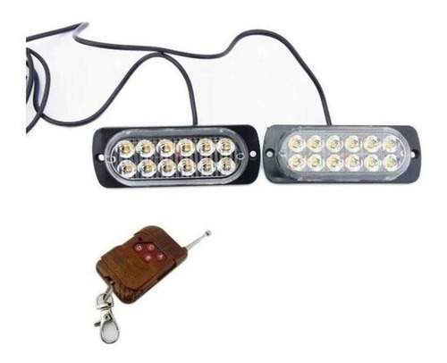 Baliza 12led Estrobo / Fija Incluye Control Remoto 12v Auto