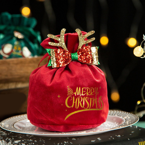 3 Bolsas De Regalo De Navidad Aperitivos De Lazo Rojo