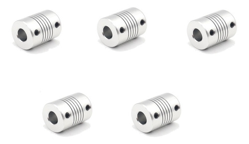 5pz Cople Flexible Aluminio 6mm D19l25 Encoder Motor Arduino