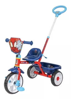 Triciclo Apache Spiderman Con Cajuela Y Barra Empuje Color Azul marino