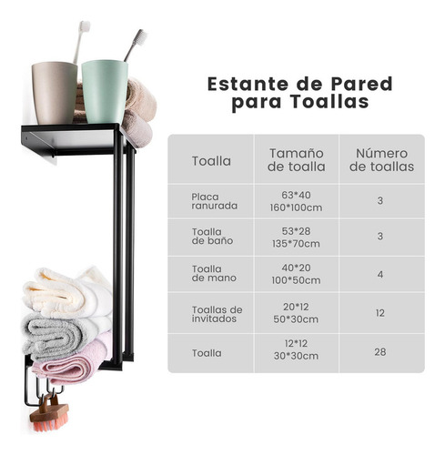 Estante De Toalla - Toallero Para Baño, Toallero Con