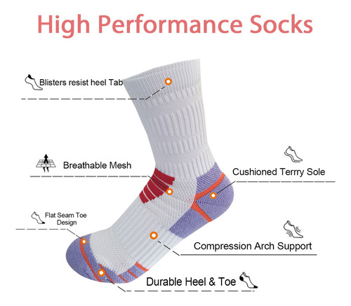 5 Pares De Calcetines Deportivos Redondos Para Mujer, Suela