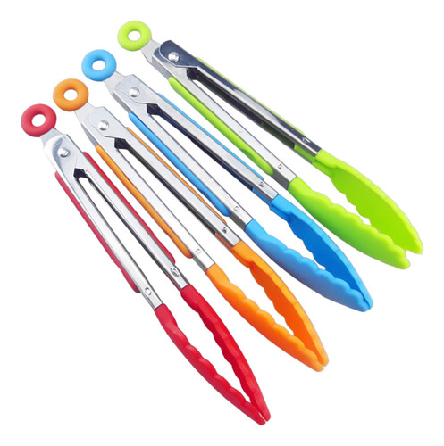 8 Pinzas De Silicona Con Puntas Para Ensaladas, Asar A La Pa