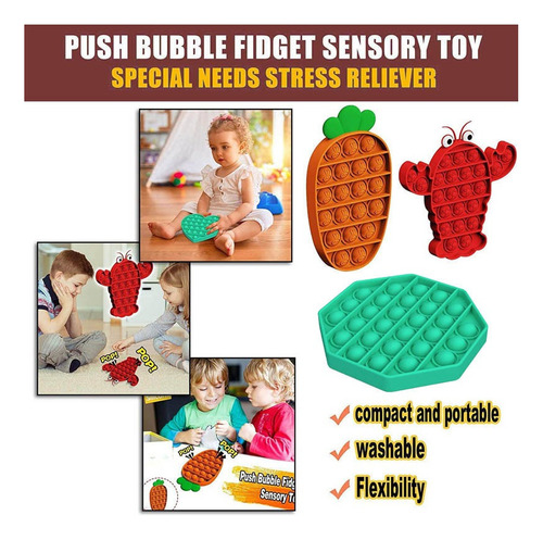 Juego Pop It Bubble Pop Pop Fidget Puzzle Sens Juego De 7 Pi