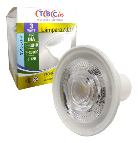 Lámpara Led Dicroica 3w Tbcin Cuerpo Blanco