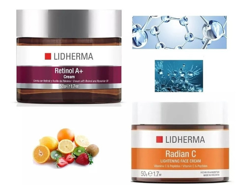 Retinol A+ Y Radian C Cream Vitamina C Arbutina Lidherma 