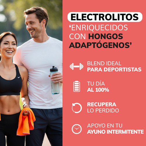 Electrolitos Con Hongos Sin Azúcar En Polvo Beyond Vitamins | Hidratación Baja En Calorías, Apto Dieta Keto | 20 Sticks, Sabor Sandía Efervescente