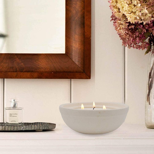 Velas De Citronela En Recipiente Grueso De Cerámica, Vela De