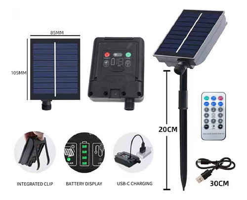 B Led Outdoor Tent Light Beach Sun Shading Solar Clip Umbrel