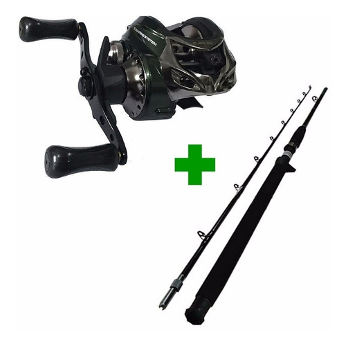 Kit Pesca Carretilha Maruri Sentra 9 Rolamentos + Vara 60 Lb