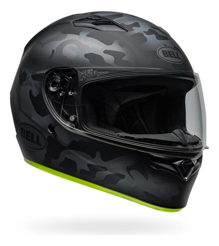 Casco Moto Integral Bell Qualifier Pista Visor Simple Gaona Negro/verde Stealth Xl