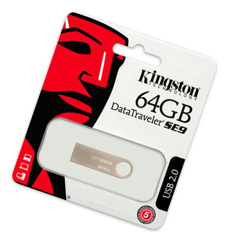 Pendrive Kingston Datatraveler Se9 Dtse9h 64gb 2.0 Plateado