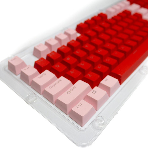 Imagen 1 de 3 de Keycaps Set Color Rosado Pastel + Rojo