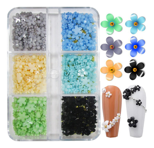 Kit De Decoración Floral Para Uñas Loveourhome, 4 Cajas De F