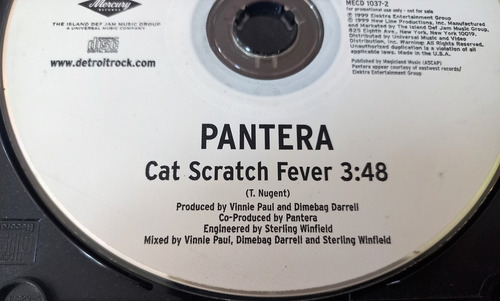 Pantera - Cat Scratch Fever Cd Detroit Rock City Kiss (Usado)