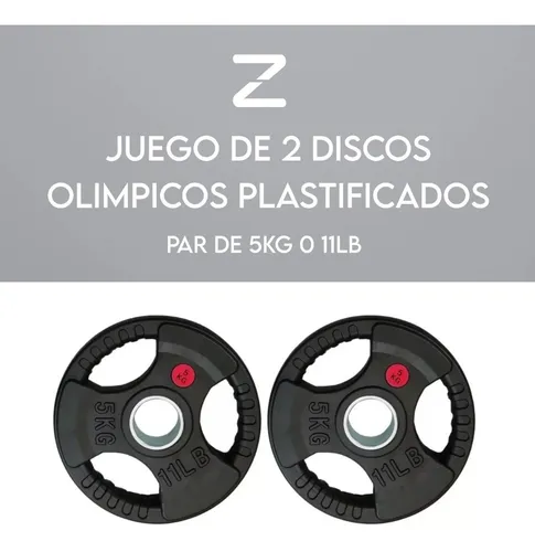 Par De Discos Gym Olimpicos Pesas Para Barra Agarradera 5 Kg