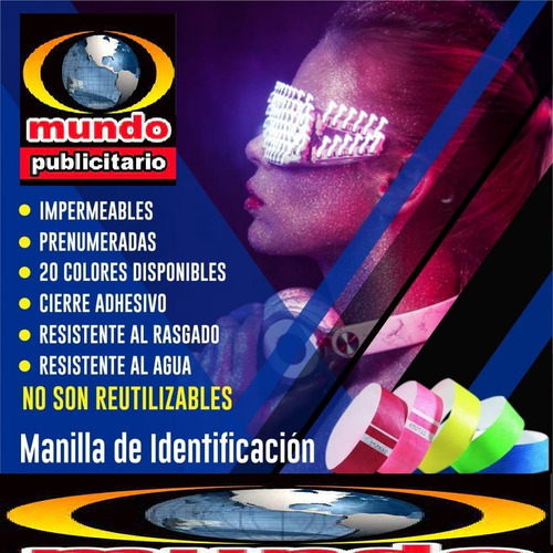 Manilla De Seguridad-brazaletes Vip-papel Tyvek-impresion