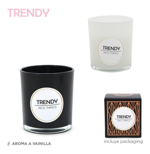 Imagen 2 de 4 de Vela Aromatica Trendy Envase Vidrio New Ar1 14459 Ellobo