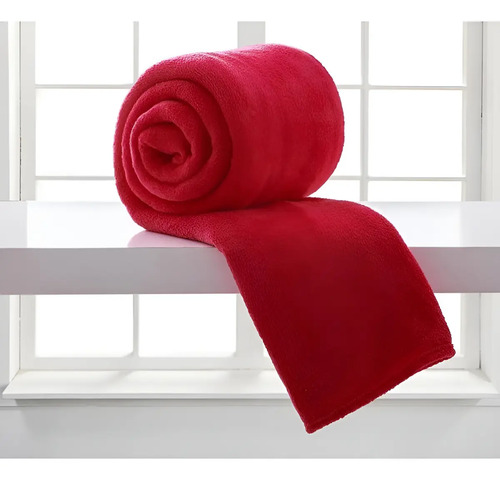 Cobertor Mantinha Microfibra Casal Manta Macia Quentinha Casa Laura Enxovais Cor Lisa Vermelho