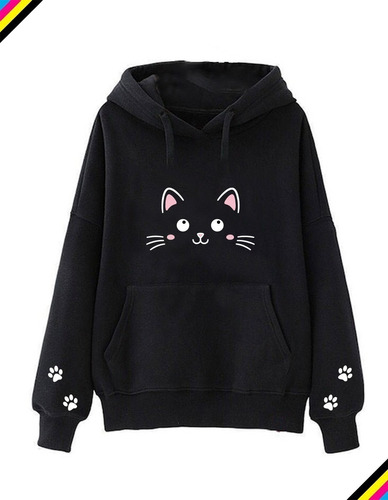 Poleron Gato Adorable Con Patitas  Moda Mujer Cat Lover