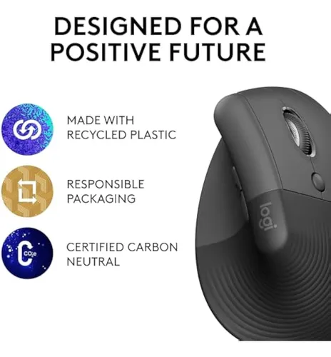 Mouse Ergonómico Vertical Logitech Lift, Inalámbrico,
