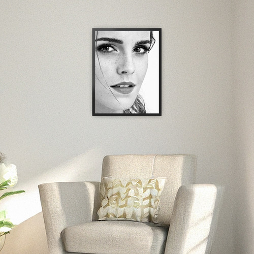 Cuadro Decorativo Emma Watson Con Marco Am703 Marco Negro