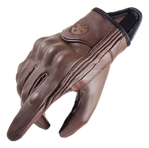 Guantes De Moto Retro De Cuero Genuino Touch Para Hombre .