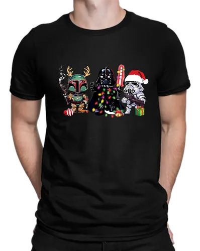 Camiseta Navidad Star Wars Darth Vader Hombre Algodón M1