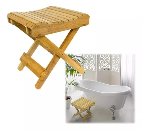 Taburete de baño en madera