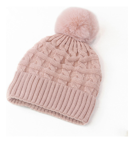 Gorro De Punto Pompom Para Mujer, Gorro De Invierno Con Form