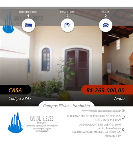 Imagem 7 de 24 de 2847 - Casa Lote Inteiro 1 Dormitório Churrasqueira Campos Eliseos Itanhaém