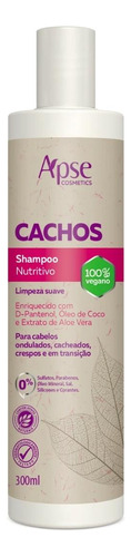  Shampoo Nutritivo Cachos Apse 300ml Limpeza Suave Vegano