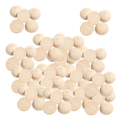 100x Unfinished Half Wooden Beads For Gnome Noses 2cmx1cm