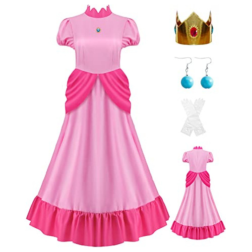 Disfraz De Princess Peach Mujeres 2023 Super Bros - Ves...