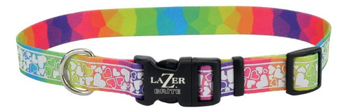 Collar Coastal Lazer Brite Para Perros Reflectante Talla Xs Color Hearts