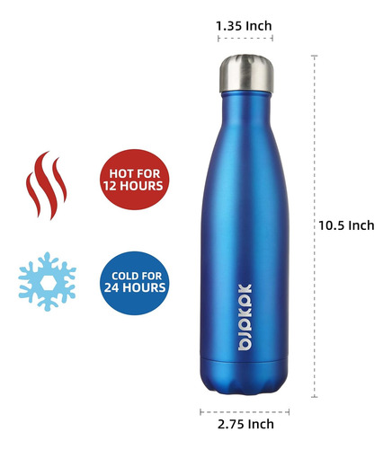 Termo De Acero Inoxidable (17 Oz) Botella De Agua Aislada, T