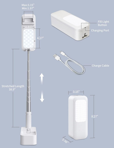 Soporte Selfie Extensible Rotación Con Soporte Para Teléfono