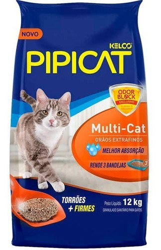 Areia Sanitária Multicat Pipicat 12 Kg (com Nf)