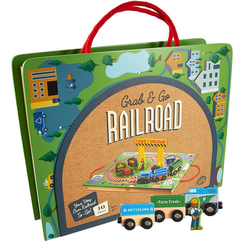 Grab & Go Wooden Railroad - Take And Play Magnetic Toy Train