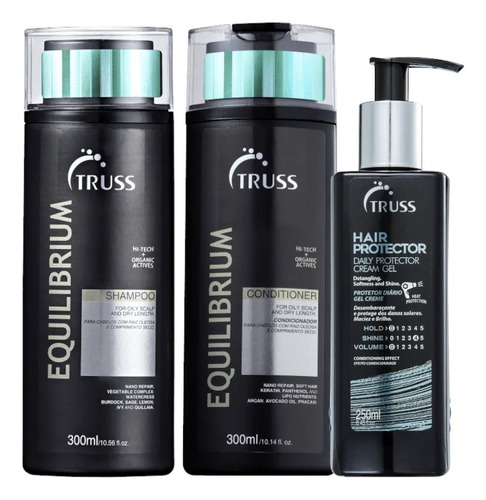 Equilibrium Shampoo Cond. 300ml +hair Protector 250ml Truss