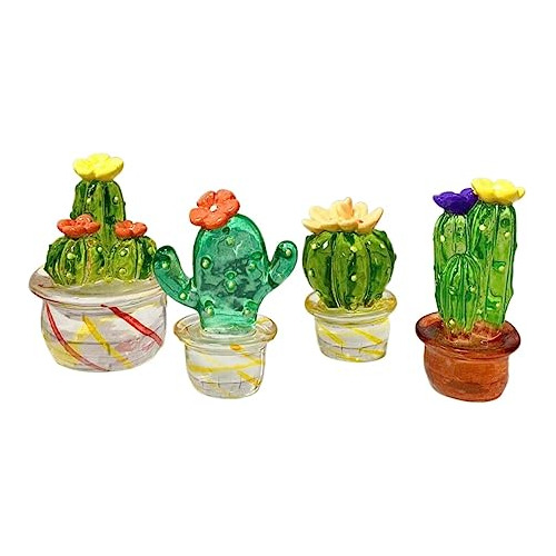 Lindas Figurillas De Cactus De Cristal, Figurillas De C...