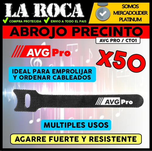 Imagen 3 de 10 de Combo X50 Precintos Sujeta Cable Abrojo Reutilizables