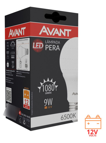 Lâmpada Led 9w E27 12 Volts Bateria, Barco Luz Branca Avant